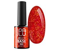 PALU - Base ibrida colorata 2 in 1 per unghie - Nail Art - Semitrasparente, consistenza media, facile da applicare, durata fino a 3 settimane, UV/LED - 11 g - Jelly Base Red