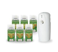 Palucart 6 bombole insetticida 250ml a Base di Piretro mosche e zanzare insetti striscianti + Erogatore night and day automatico programmabile