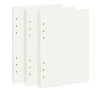 PALUDO 135 fogli A5 di ricarica carta punteggiata, 6 fori di carta di ricariche bianche, punteggiate, fogli mobili per A5, taccuino ricaricabile, diario