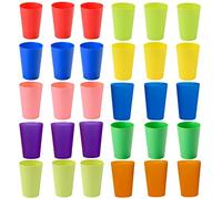 PALUDO 30 Pezzi Bicchieri di Plastica Riutilizzabili - 260 ml Bicchieri Plastica Colorati - Tazza di Plastica Acqua Infrangibile - per Bambini Feste Picnic Campeggio Viaggi Cucina (10 Colori)