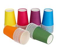 PALUDO 60 Pezzi Bicchieri di Carta Colorati, 250 ml Multicolor Bicchieri Carta Usa e Getta Biodegradabili Tazza di Carta per Feste Bambini Fai Da Te Caffè Tè Bevande Calde e Fredde