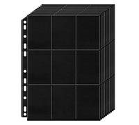 PALUDO 900 Tasche Raccoglitore Carte Collezionabili, Binder Album Carte 50 Pagine per 18-Tasche, Buste per Carte Trading Card Sleeves Fogli per Raccoglitore ad Anelli A4 Binder Photocard, Nero