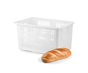 PALUPLUS - 1 Cesta Porta Pane Grande Forata, Capacità 65 Lt, Ideale per Conservare Pane Fresco, Design Robusto, Perfetta per Cucina e Dispensa, Colore Bianco, Dimensioni 63x44x34 cm -65F-4