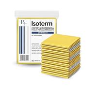 PALUPLUS 10 Coperte Termiche per Emergenze, Misura 140x210 cm, Telo Isotermico Primo Soccorso Oro e Argento, coperta di sopravvivenza, Trattiene Calore e Protegge dal Sole e Freddo -6181C-0,69