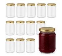 PALUPLUS 12 Barattoli in Vetro con Coperchio da 500 ml, Misura 9x12 cm, Vasetto vuoto con tappo twist off a Chiusura Ermetica, vasi sottovetro per marmellate, conserve, bomboniere -6649F -5,8