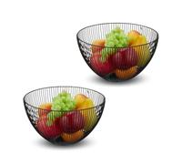 PALUPLUS 2 Centrotavola Portafrutta in Metallo Nero, Misura 24,5x14 cm, Design Moderno ed Elegante, Cesto da Tavola Decorativo ideale per frutta, alimenti e oggetti -1269F