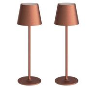PALUPLUS 2 Lampade da Tavolo Led Senza Fili, Misura 11x11x37cm, Lampada Touch Dimmerabile, 3 Tonalità Bianco, Batteria 5200mHA Ricaricabile USB, Durata 12 ore, per Bar, Ristoranti -015M (Rame)
