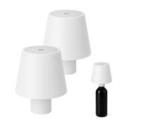PALUPLUS 2 Lampade per Bottiglia a Led Senza Fili, Misura 11x11x13 cm, Lampada Tappo Touch Dimmerabile, Batteria 800 mAh Ricaricabile USB, per Casa, Bar, Ristoranti -791C-0,65 (Bianco)