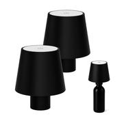 PALUPLUS 2 Lampade per Bottiglia a Led Senza Fili, Misura 11x11x13 cm, Lampada Tappo Touch Dimmerabile, Batteria 800 mAh Ricaricabile USB, per Casa, Bar, Ristoranti -807C-0,65 (Nero)