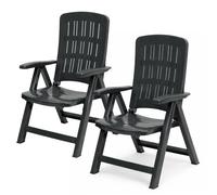 PALUPLUS 2 Poltrone Pieghevoli da Giardino in plastica di colore ANTRACITE, Misura 59x61x104 cm, Sedia Reclinabile Regolabile in 5 Posizioni, per Esterno, Made in Italy -CARM630F -12