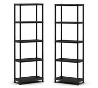 PALUPLUS 2 Scaffali in plastica a 5 Ripiani colore Nero, Misura 60x30x180 cm, Montaggio Veloce, Scaffalature per Garage, Magazzino, Portata Max per piano 25 kg -2202C-9,46