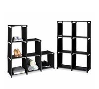 PALUPLUS 2 Scaffali Modulabili a 6 Ripiani di colore Nero, Misura 107x29x108 cm, Armadietto a Cubi Impermeabili con Struttura in Acciaio, Portaoggetti per Casa e Ufficio, Portata Max 60Kg -5901F