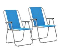 PALUPLUS 2 Sedie Pieghevoli da Spiaggia di colore Azzurro, Misura 49x45x74 cm, Spiaggina in Tessuto Oxford Traspirante con Braccioli, Facile da Trasportare, per Pesca, Campeggio, Giardino -8060F
