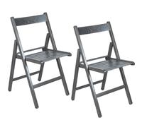 PALUPLUS 2 Sedie Pieghevoli in Legno di Faggio di colore Grigio, Misura 42x40x78 cm, Sedia Richiudibile Salvaspazio con Comoda Seduta e Struttura Resistente, per Esterno ed Interno - 2218C