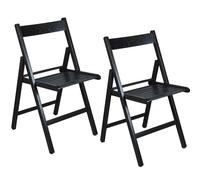 PALUPLUS 2 Sedie Pieghevoli in Legno di Faggio di colore Nero, Misura 42x40x78 cm, Sedia Richiudibile Salvaspazio con Seduta Comoda e Struttura Resistente, per Esterno ed Interno - 3123C