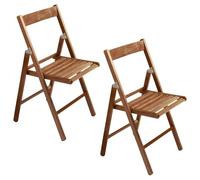 PALUPLUS 2 Sedie Pieghevoli in Legno di Faggio di colore Noce, Misura 42x40x78 cm, Sedia Richiudibile Salvaspazio con Seduta Comoda e Struttura Resistente, per Esterno ed Interno - 0702C