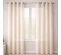 PALUPLUS 2 Tende a Pannello Traforate a Righe con Occhielli in Metallo, misura 140x280 cm, Tenda Elegante Trasparente per Camera da Letto, Soggiorno -706M -1,4 (Crema)