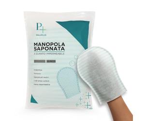 PALUPLUS 20 Manopole Saponate Monouso in TNT, Misura 17,2x24,2 cm, Spugna con sapone a PH neutro profumato, Interno impermeabile, Guanto Presaponato per pulizia e igiene corpo -6266C-0,28