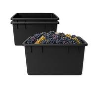 PALUPLUS 3 Contenitori Rettangolari Neri da 250 Litri, Misura 94x63x57 cm, Mastellone Impilabile in Plastica, adatto per Stoccaggio, Fioriera, Vasca per pesci e tartarughe -006F -25,5