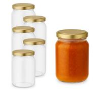 PALUPLUS 6 Barattoli in Vetro con Coperchio da 200 ml, Misura 6,6x8,6 cm, Vasetto vuoto con tappo twist off a Chiusura Ermetica, vasi sottovetro per marmellate, bomboniere -1241F -1,7