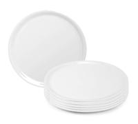 PALUPLUS 6 Piatti Pizza Rotondi in Porcellana, Diametro 30,5 Altezza 2,5 cm, Piatto Bianco,Adatti per Uso Quotidiano e Cene Formali -939F