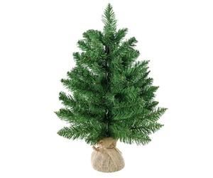 Paluplus Albero di Natale Artificiale da tavolo, Altezza 45 cm, Mini Abete Verde con 46 Rami e Base in Juta, Effetto Realistico, Decorazione Natalizia per Interni ed Esterni -8985