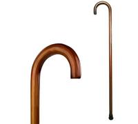 Bastone da Passeggio in Legno Per Anziani Marrone con Gommino, Lunghezza 90cm