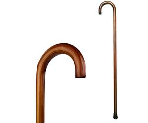 Paluplus Bastone da Passeggio in Legno, Lunghezza 90 cm, Colore Marrone, Impugnatura Ergonomica e Gommini Antiscivolo, Supporto Elegante e Resistente per anziani -5052F