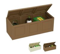 PALUPLUS Baule in Plastica a 3 Moduli con Quadrati, Misura 125x40x42 cm, Cassapanca Effetto Legno, Mobile Contenitore da Interno ed Esterno, Made in Italy, Portata 30 Kg -556C -10,7 (Wengé)