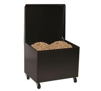 PALUPLUS Baule Portalegna e Pellet da Camino con Ruote di colore Nero, Misura 50x40x55 cm, Cesto per legna in Acciaio Verniciato, Design Elegante, per Stufe e Camini, Made in Italy -2497F -15