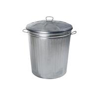 PALUPLUS Bidone per Rifiuti in Metallo Zincato, Misura 30x30x35 cm, Pattumiera con Coperchio e Maniglie, Secchio per Immondizia Antiruggine da Esterno -3546C -1,90 (18 Litri)
