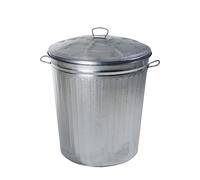 PALUPLUS Bidone per Rifiuti in Metallo Zincato, Misura 37x37x41 cm, Pattumiera con Coperchio e Maniglie, Secchio per Immondizia Antiruggine da Esterno -3539C -2,93 (35 Litri)