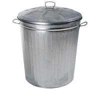 PALUPLUS Bidone per Rifiuti in Metallo Zincato, Misura 44x44x51 cm, Pattumiera con Coperchio e Maniglie, Secchio per Immondizia Antiruggine da Esterno -3522C -4,7 (62 Litri)
