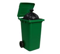 PALUPLUS Bidone Porta Rifiuti da 120 Litri, Misura 48x55x93 cm, Pattumiera con Coperchio, Ruote e Maniglia, Secchio da Esterno per Raccolta Differenziata -120F -11 (Verde)