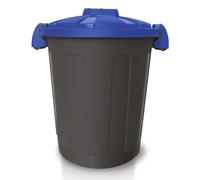 PALUPLUS Bidone Porta Rifiuti da 25 Litri, Misura 40x36x45 cm, Pattumiera Grigia con Coperchio Colorato, Chiusura a Clip e Maniglie, Secchio per Rifiuti Differenziati -25F -1,8 (Blu)