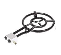 PALUPLUS Bruciatore a Gas per Padelle o Paellera a 2 Fuochi, Diametro 40 cm, Bruciatore in Acciaio Smaltato con Doppio Regolatore di Fiamma, Adatto per padelle da 30 a 60 cm, Potenza 11,4 Kw -4000F