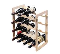 PALUPLUS Cantinetta Vini in Legno per 16 Bottiglie, misura 50x24x42 cm, Scaffale a 4 Ripiani, Portabottiglie Espositore Bottiglie Vino, Champagne, Liquori, per cucina e salotto, Made Italy -380