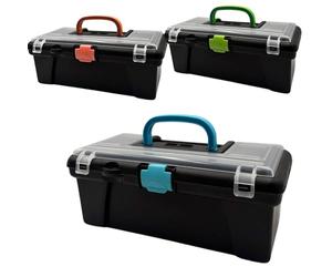 Paluplus Cassetta per attrezzi da 2,3 Litri, Misura 30x14x12 cm, Box Portautensili compatto con Coperchio Chiusura a Scatto, 5 Scomparti per viti, bulloni e chiodi, Colori Assortiti -2855C