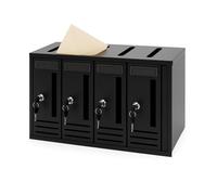 Paluplus Cassetta Postale Condominiale, Misura 42x18x30 cm, Cassetta delle Lettere Verticale in Acciaio Verniciato, Targhetta Portanome, Chiavi e Fori d'ispezione, Made in Italy -1033F -4 (4 Posti)