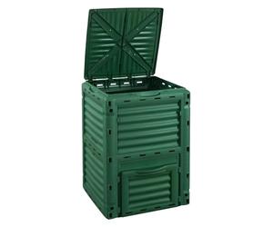 Paluplus Compostiera da Giardino da 300 Litri in Plastica Verde, Misura 61x61x83 cm, Resistente alle Intemperie, Coperchio ribaltabile, Compostiera Termica per Rifiuti -141F-3