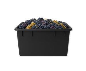 PALUPLUS Contenitore Rettangolare Nero da 250 Litri, Misura 94x63x57 cm, Mastellone Impilabile in Plastica, adatto per Stoccaggio, Fioriera, Vasca per pesci e tartarughe -006F -8,5