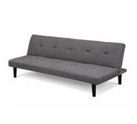 PALUPLUS Divano Letto da 3 Posti di colore grigio, Misura 165x76x65 cm, Design Moderno in tessuto effetto lino morbido e struttura in legno, Schienale ribaltabile, Portata 150Kg -3107C -21