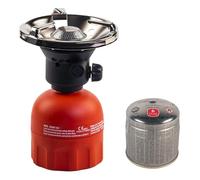 Paluplus Fornellino da Campeggio a Gas con Cartuccia da 190 Gr, Piatto con Diametro 14 cm, Accensione Automatica Piezo, Fornello con Regolatore di Fiamma, per Feste, Eventi, Picnic, Escursioni -OK120