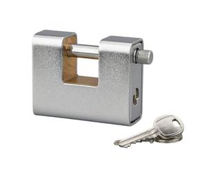Paluplus Lucchetto Corazzato in Ottone da 80 mm, rivestimento in Acciaio Temperato, lucchetto blindato antiscasso di sicurezza con 2 Chiavi, per Serrande, bici, Garage -284F