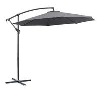 PALUPLUS Ombrellone da Giardino Decentrato colore Grigio, Misura 300x300x250 cm, Braccio Inclinabile in Acciaio con Manovella, 6 Stecche e Tessuto Poliestere, ombrello per piscina, terrazzo -816