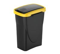 PALUPLUS Pattumiera per Raccolta Differenziata da 25 Litri, Misura 24x37x51 cm, Pattumiera Nera Componibile con Coperchio Basculante, Secchio per Rifiuti, Made in Italy -900F -1,7 (Giallo)