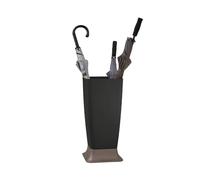 PALUPLUS Portaombrelli alto in Plastica, Misura 25x25x55 cm, cesta con Base Stabile color Tortora e vaschetta Racogli Goccia, per interno ed esterno, Made in Italy -2006F (Antracite)