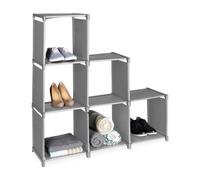 PALUPLUS Scaffale Modulabile a 6 Ripiani di colore Grigio, Misura 107x29x108 cm, Armadietto a Cubi Impermeabili con Struttura in Acciaio, Portaoggetti per Casa e Ufficio, Portata Max 30Kg -5901F