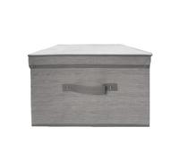 PALUPLUS Scatola Maxi Portaoggetti Pieghevole di colore GRIGIO con coperchio, misura 40x50x25 cm, contenitore in tessuto salvaspazio con maniglia, organizer per Armadio -1499C-0,3