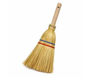 Paluplus Scopetta Saggina per Camino, Lunghezza 36 cm con Manico in Legno da 15 cm, Scopa a 2 Fili, Resistente e Robusta, per la manutenzone del camino -9162C-0,6